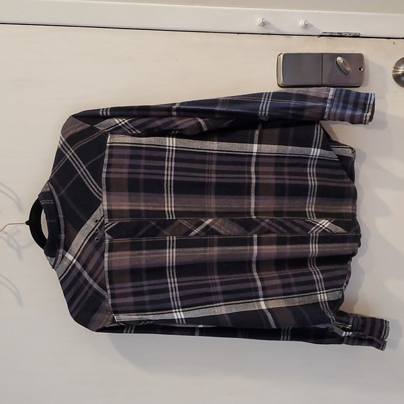 Free People Black and Gray Wesley Plaid Button Down Shirt S - Picture 6 of 6